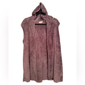 Altar'd State Dusty Purple Faux Fur Sherpa Sleeveless Hooded Open
Front Vest S/M